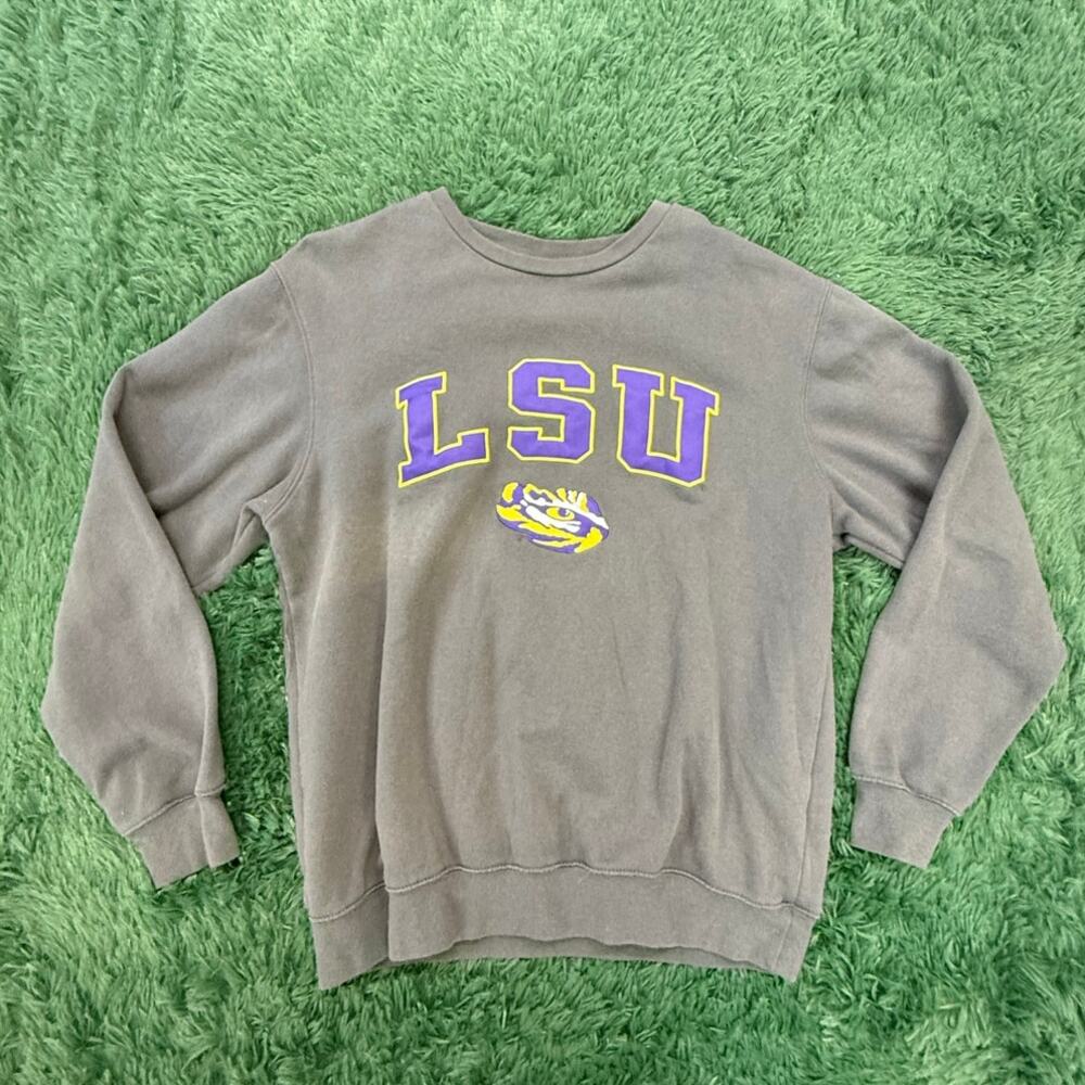 LSU Louisiana State University Large Gray Sweatshirt NCAA Unisex Y2K
